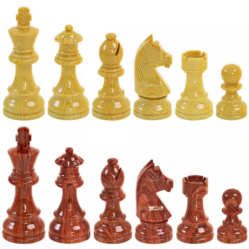 Tournament Germanic knight wooden color chess pieces