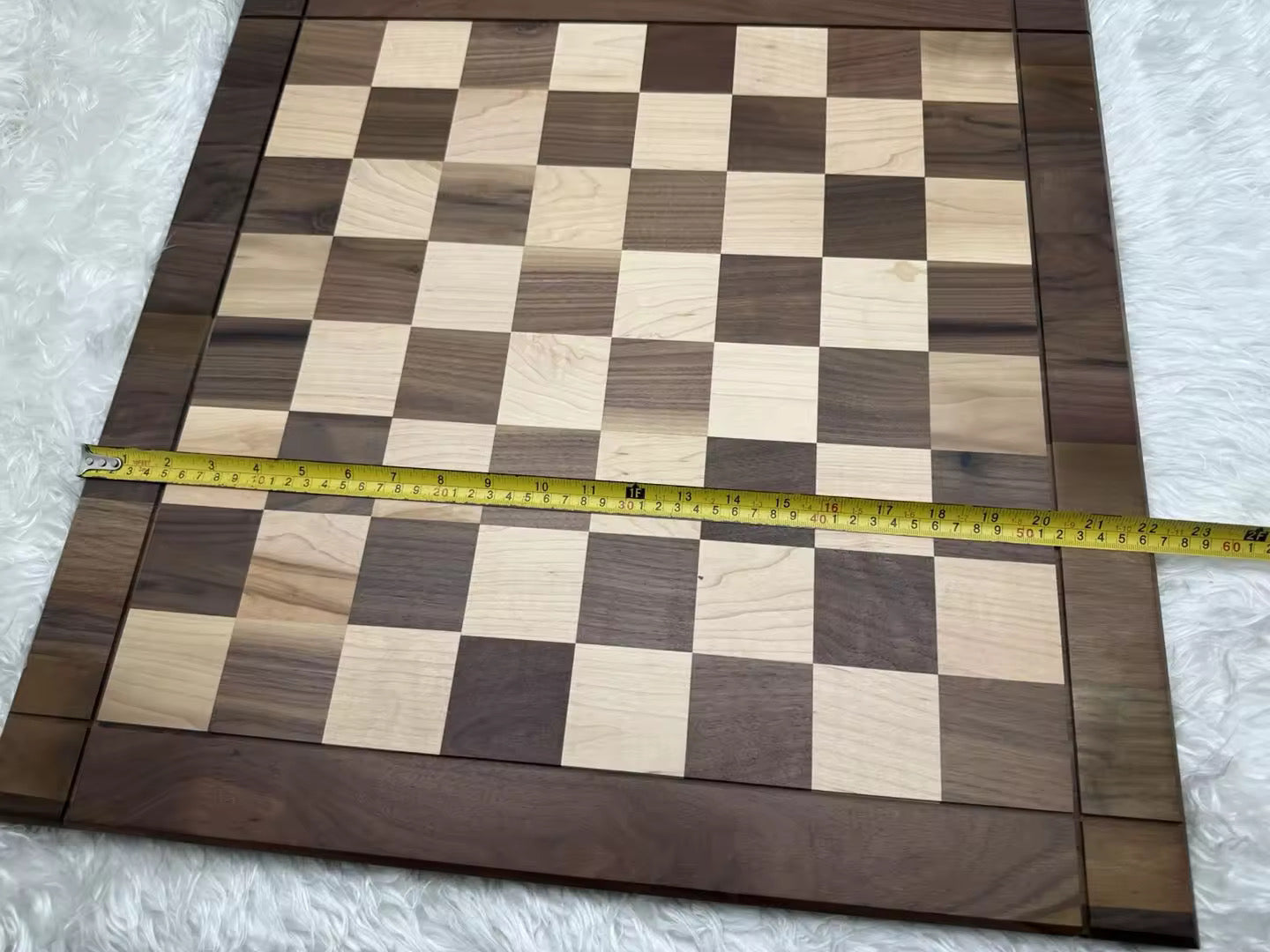 North American Walnut Solid Wood Chessboard 56cm x 56cm Natural Luxury Craftsmanship