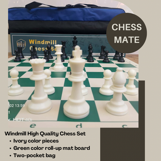 Windmill High Quality Tournament Chess set(Pieces + board + bag)