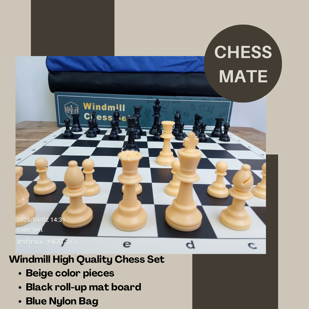 Windmill High Quality Tournament Chess set(Pieces + board + bag)
