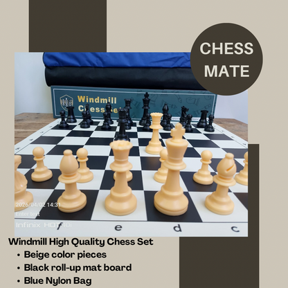 Windmill High Quality Tournament Chess set(Pieces + board + bag)