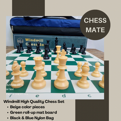 Windmill High Quality Tournament Chess set(Pieces + board + bag)