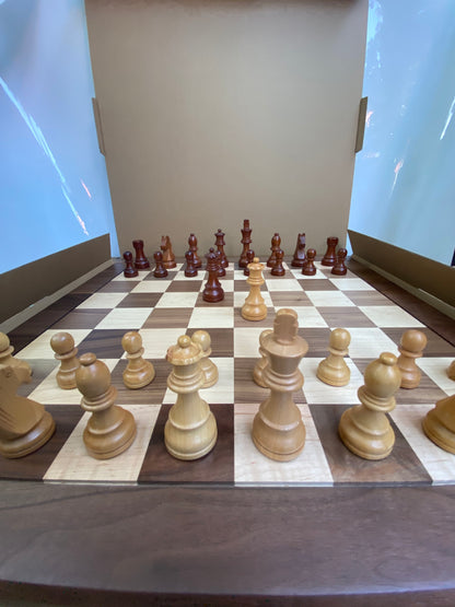 North American Walnut Solid Wood Chessboard 56cm x 56cm Natural Luxury Craftsmanship