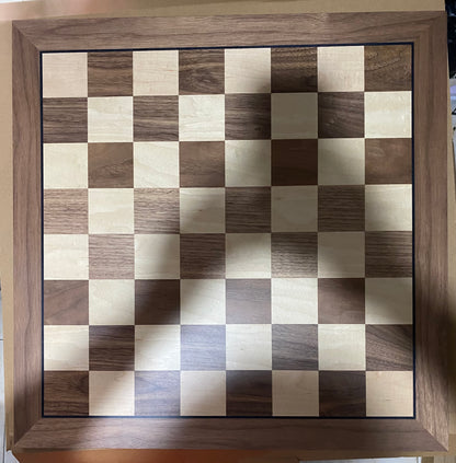Chessmate ® • Leap Deluxe Walnut Chess Wooden Board High Grade Wood with Solid Black Lines
