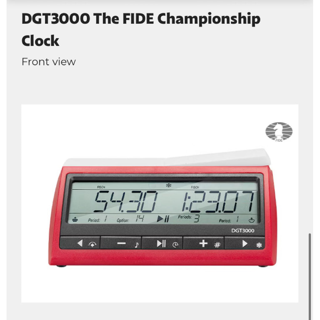 DGT 3000 THE FIDE CHAMPIONSHIP CLOCK