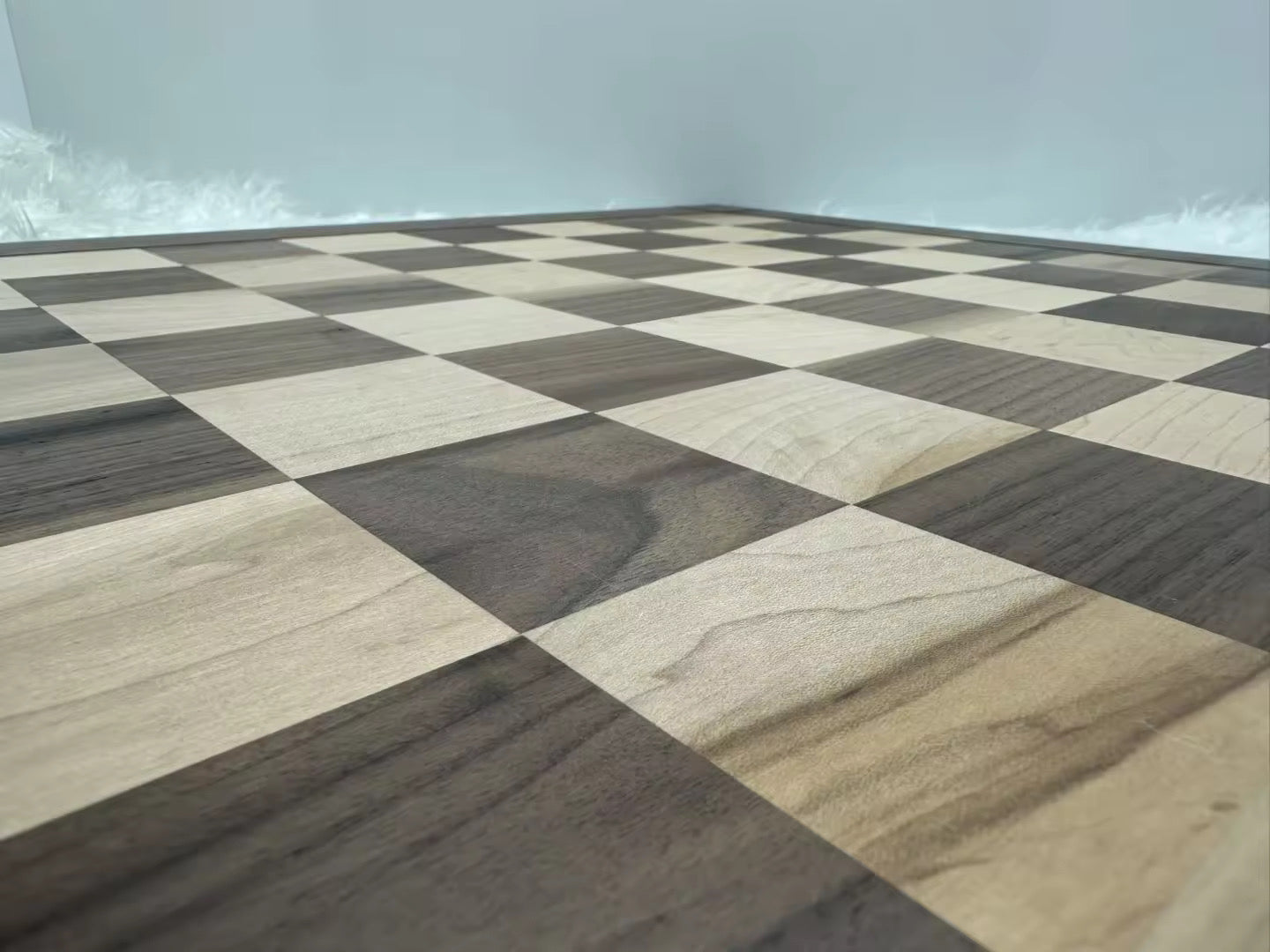 North American Walnut Solid Wood Chessboard 56cm x 56cm Natural Luxury Craftsmanship
