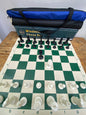 Windmill Staunton Emisario Design Chess set (chess pieces + roll-up mat board + Nylon tube bag)