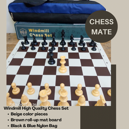 Windmill High Quality Tournament Chess set(Pieces + board + bag)