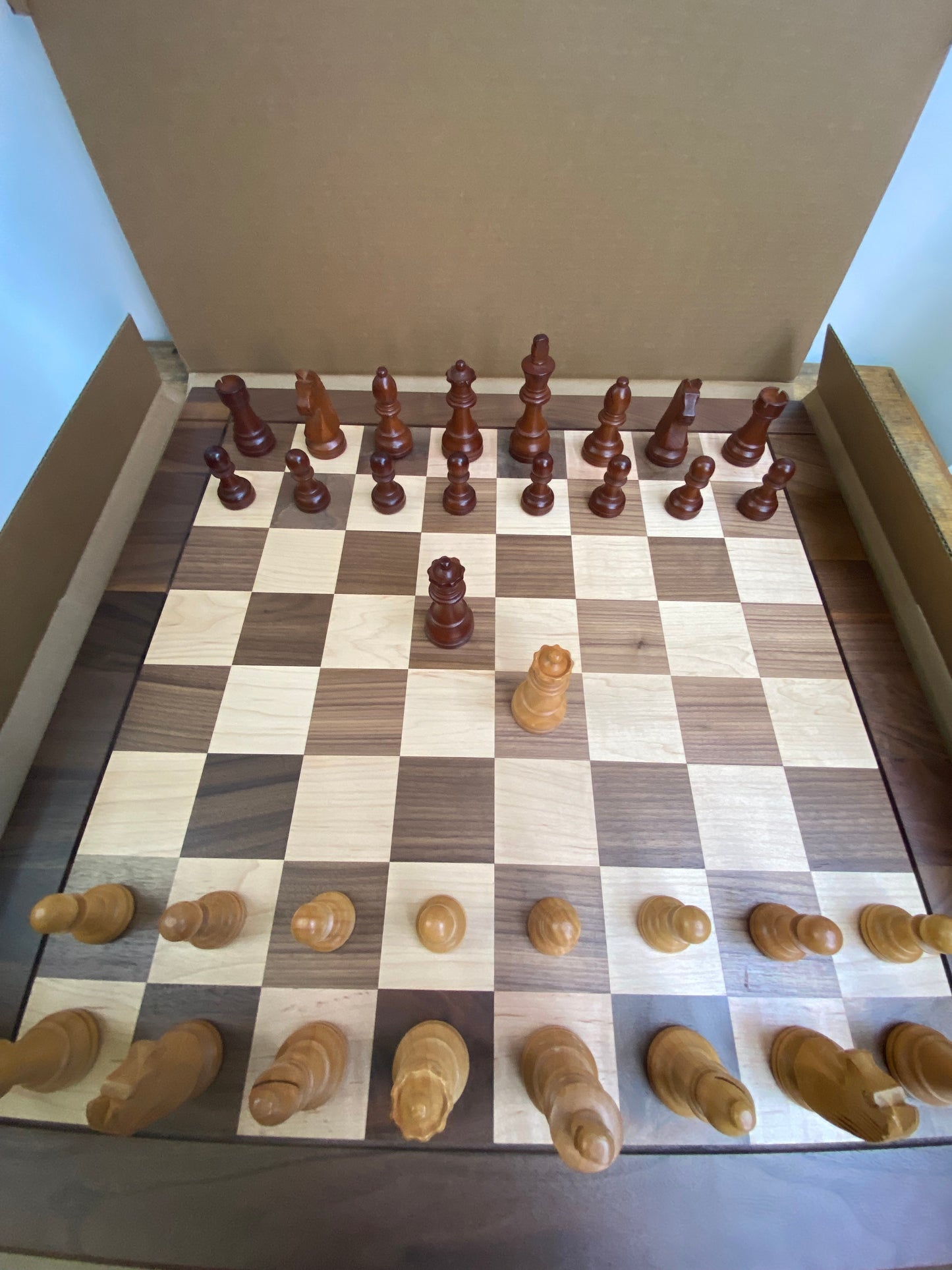 North American Walnut Solid Wood Chessboard 56cm x 56cm Natural Luxury Craftsmanship