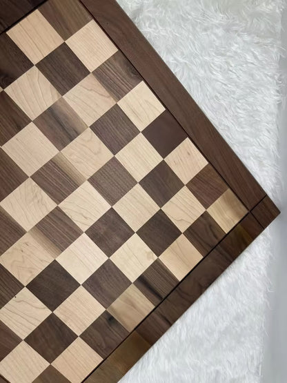 North American Walnut Solid Wood Chessboard 56cm x 56cm Natural Luxury Craftsmanship