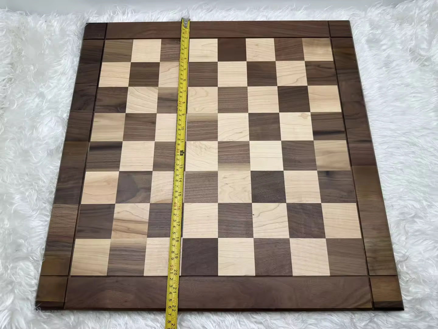 North American Walnut Solid Wood Chessboard 56cm x 56cm Natural Luxury Craftsmanship
