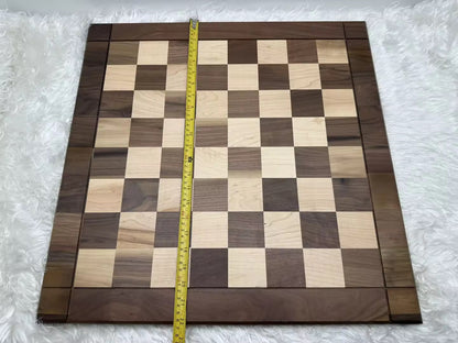 North American Walnut Solid Wood Chessboard 56cm x 56cm Natural Luxury Craftsmanship