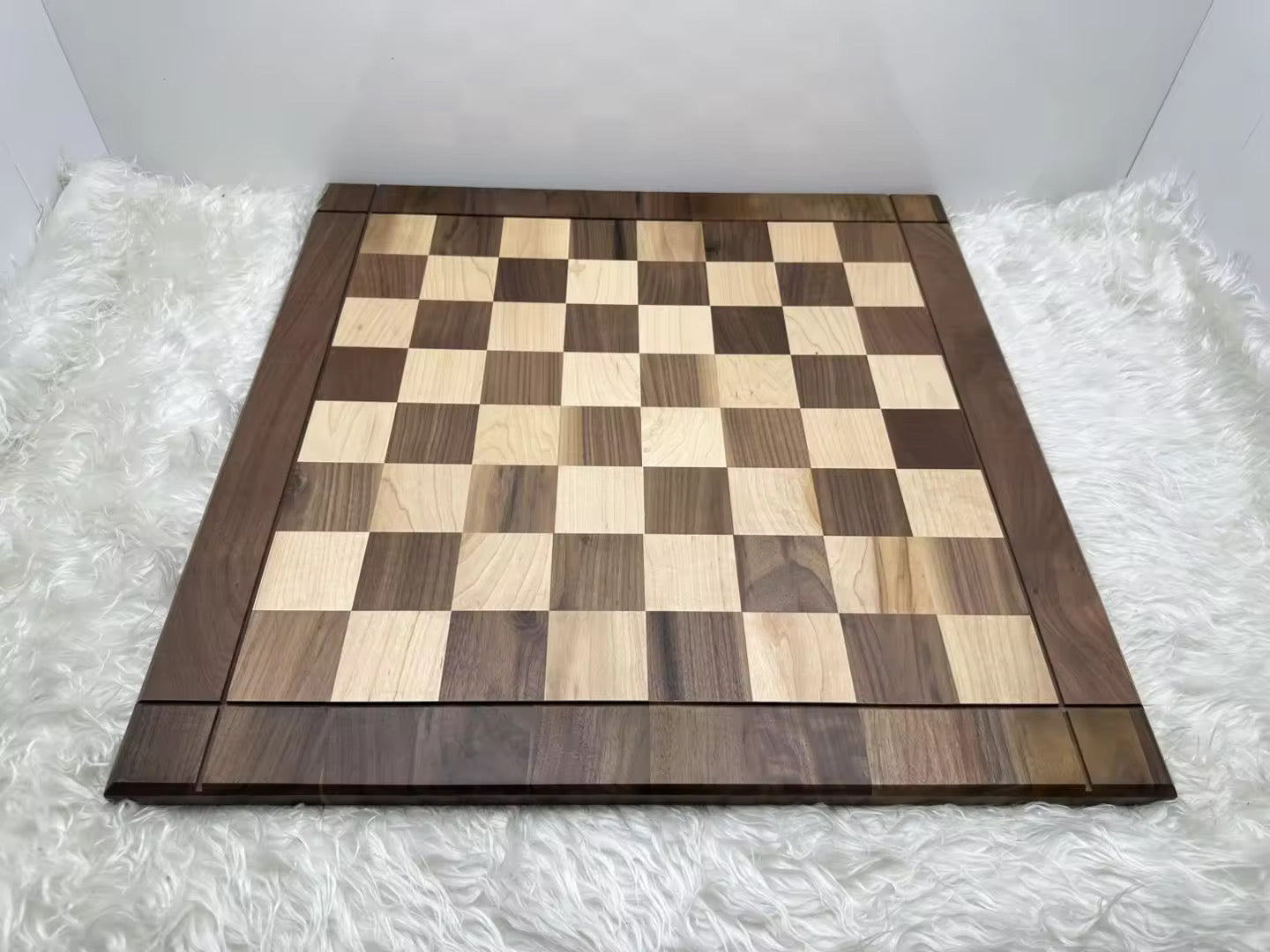 North American Walnut Solid Wood Chessboard 56cm x 56cm Natural Luxury Craftsmanship