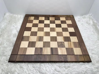 North American Walnut Solid Wood Chessboard 56cm x 56cm Natural Luxury Craftsmanship