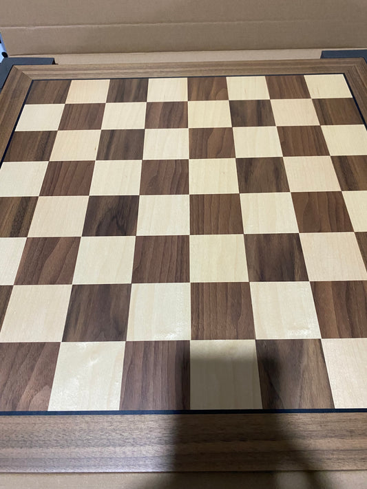 Chessmate ® • Leap Deluxe Walnut Chess Wooden Board High Grade Wood with Solid Black Lines