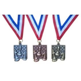 Chess tournament medal set (3 pieces per set)