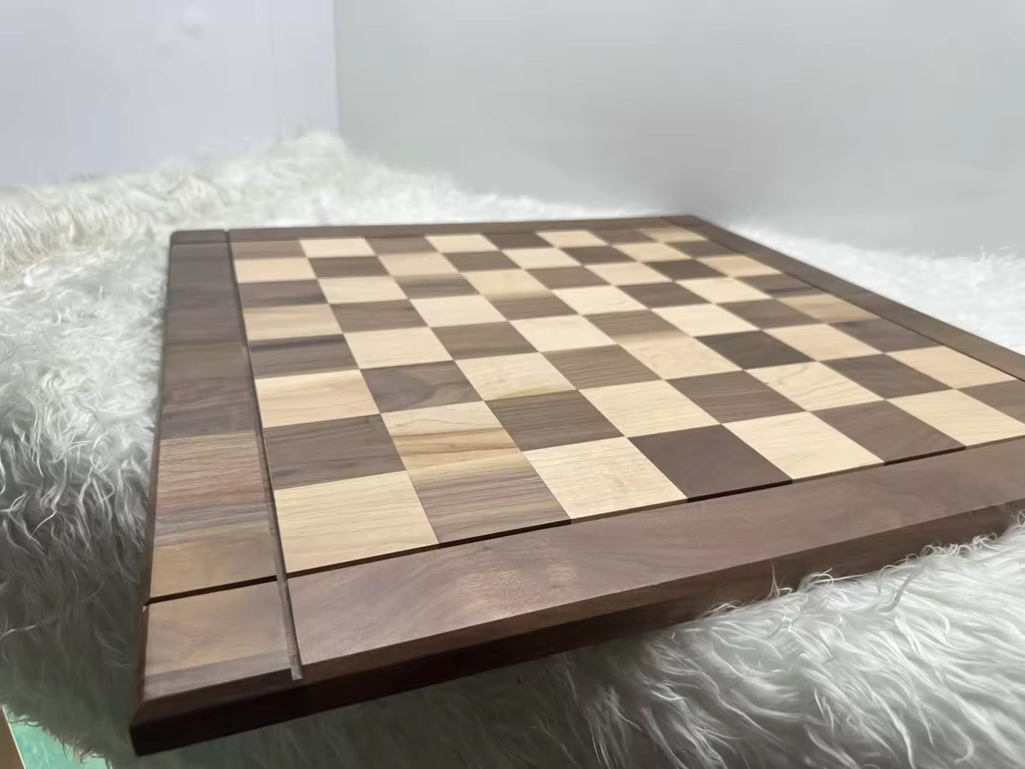 North American Walnut Solid Wood Chessboard 56cm x 56cm Natural Luxury Craftsmanship