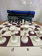 Windmill Staunton Emisario Design Chess set (chess pieces + roll-up mat board + Nylon tube bag)