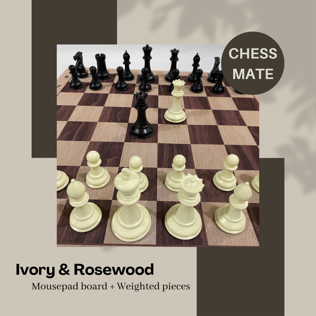 Staunton Premium chess set (pieces + mousepad board)