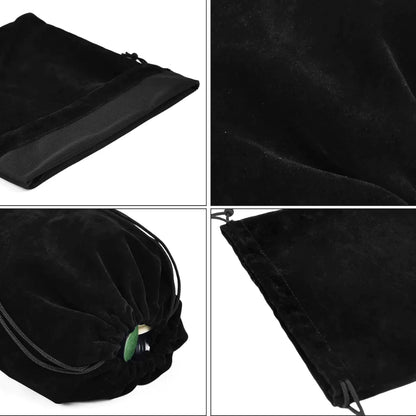 Leap QUALITY VELVET DRAWSTRING CHESS PIECE POUCH - Black