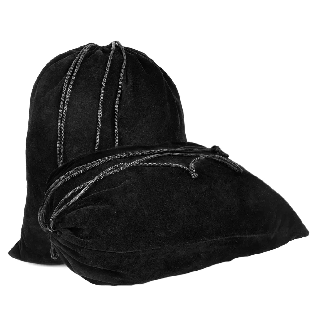 Leap QUALITY VELVET DRAWSTRING CHESS PIECE POUCH - Black