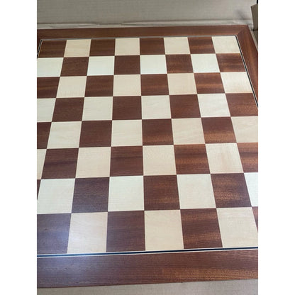 Mahogany Wooden Chess Board with elegant three lines design(without notation)