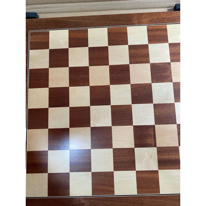 Mahogany Wooden Chess Board with elegant three lines design(without notation)