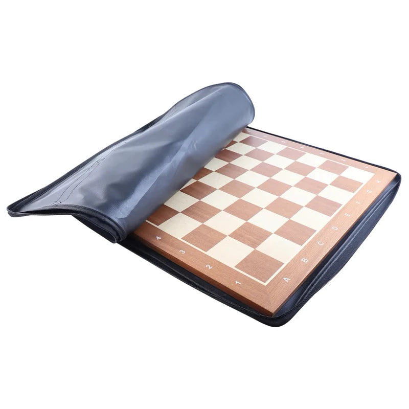 Mahogany Wooden Chess Board with elegant three lines design(without notation)