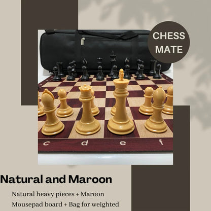 Staunton Heavy Chess Set(Pieces + mouse pad Chess Board + Nylon Bag)