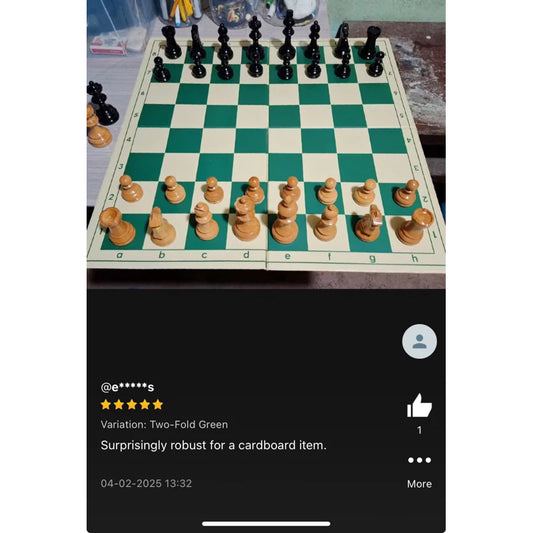 Double-Fold Cardboard Tournament Chessboard (Board only)