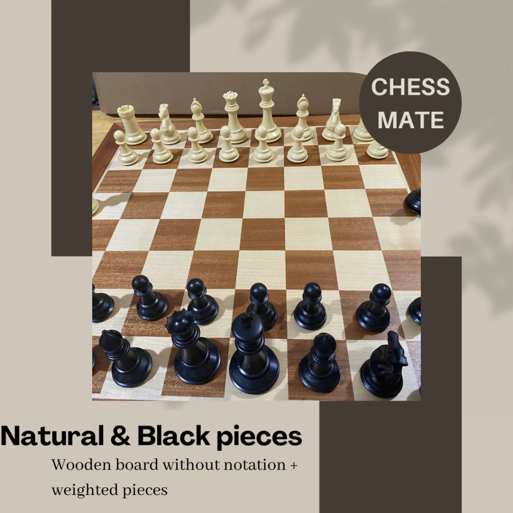 Staunton Premium chess set (Leap Wooden Chessboard + Triple-weighted Chess pieces)