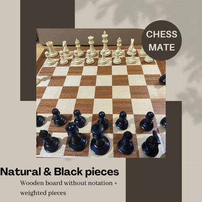 Staunton Premium chess set (Leap Wooden Chessboard + Triple-weighted Chess pieces)