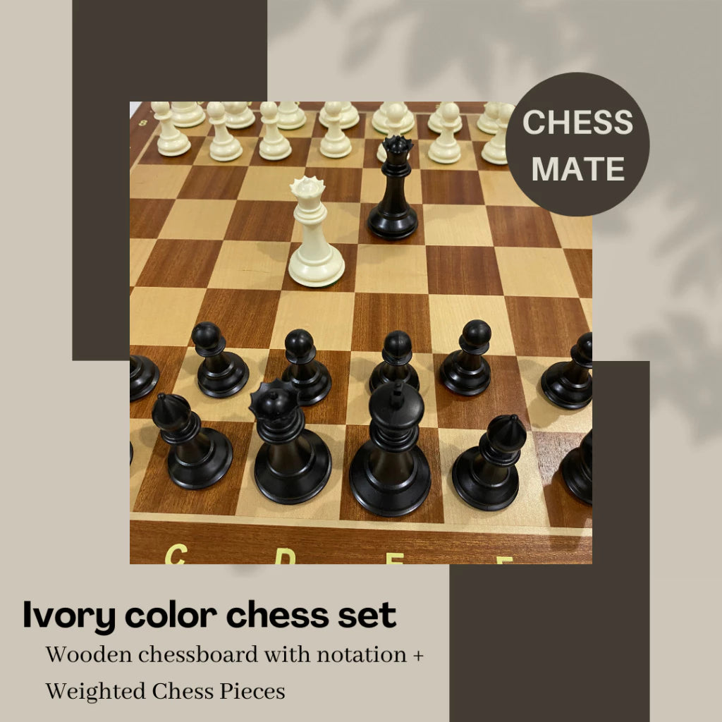 Staunton Premium chess set (Leap Wooden Chessboard + Triple-weighted Chess pieces)