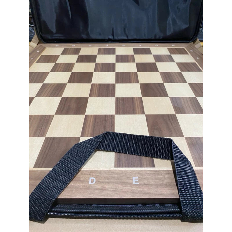 Chessmate ® • Leap Deluxe Walnut Chess Wooden Board High Grade Wood (Board only with notation)