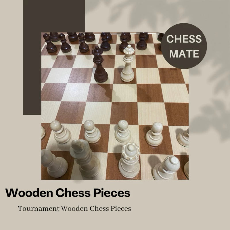 Staunton Series Triple Weight Wooden Chess Set (Wooden Board + Wooden Pieces)