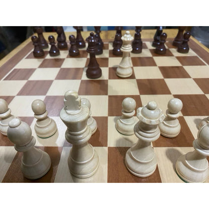 Staunton Series Triple Weight Wooden Chess Set (Wooden Board + Wooden Pieces)
