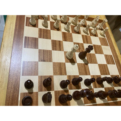 Staunton Series Triple Weight Wooden Chess Set (Wooden Board + Wooden Pieces)