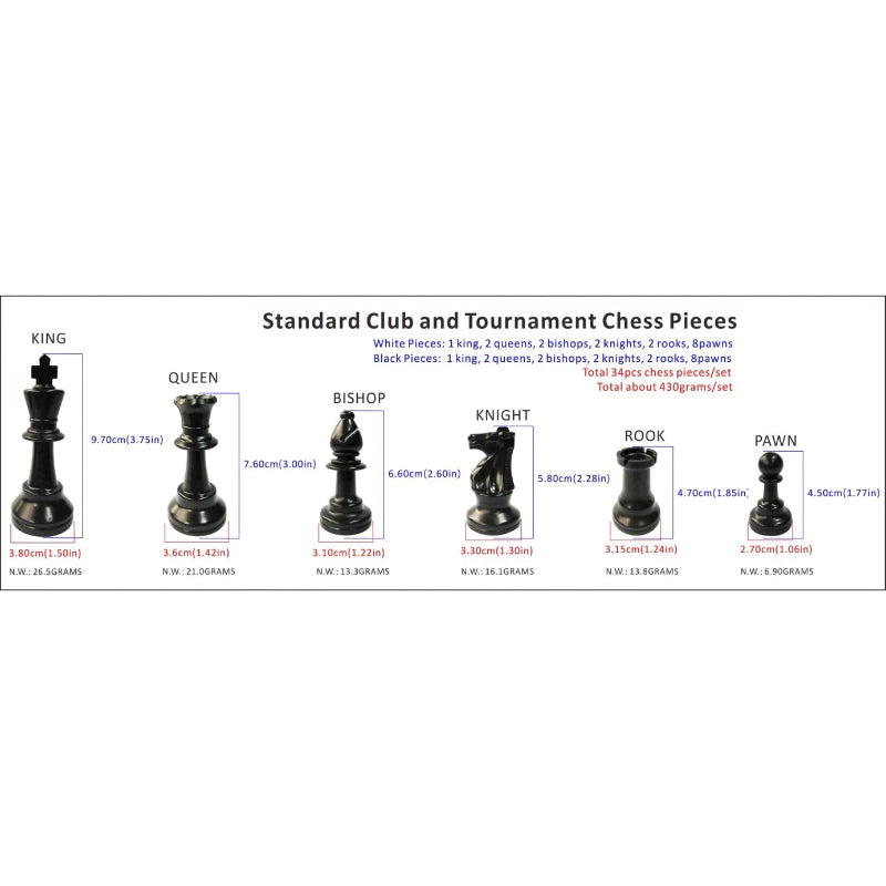 Windmill ® High Quality Standard Club and Tournament Chess Set (pieces only)