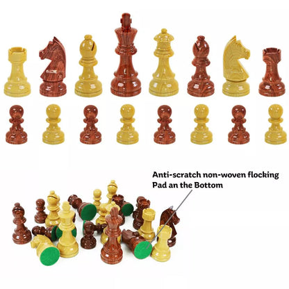 Tournament Germanic knight wooden color chess pieces