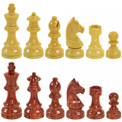 Tournament Germanic knight wooden color chess pieces