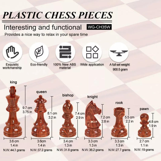 Tournament Germanic knight wooden color chess pieces