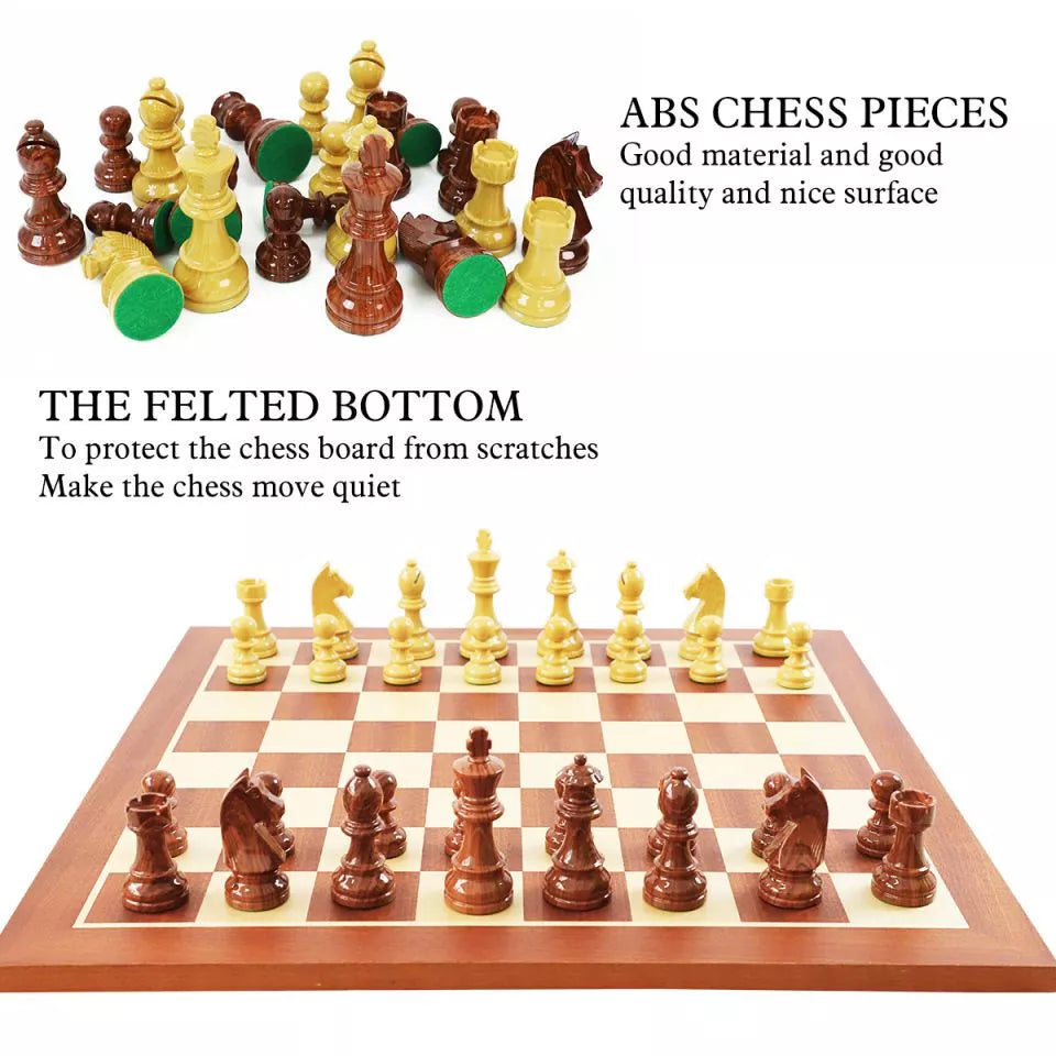 Tournament Germanic knight wooden color chess pieces