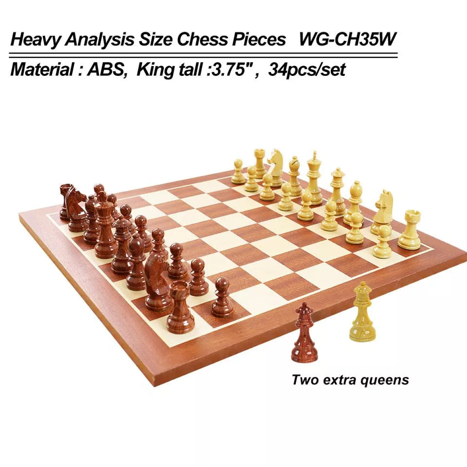 Tournament Germanic knight wooden color chess pieces
